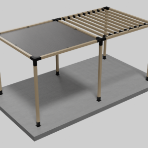 modulART dupla pergola készlet 1db napvitorlával és 18 db szarufa tartóval 90x90
