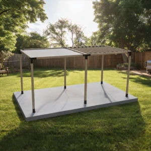 modulART dupla pergola készlet 1db napvitorlával és 18 db szarufa tartóval 90x90
