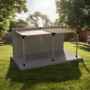 modulART dupla pergola rendszer napvitorlával és 9 db szarufa tartóval 90x90